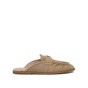 PINKO Women's Suede Moccasin Mule Shoes Women Beige Sandals
